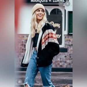 Stylish Black and Red Bomber Jacket